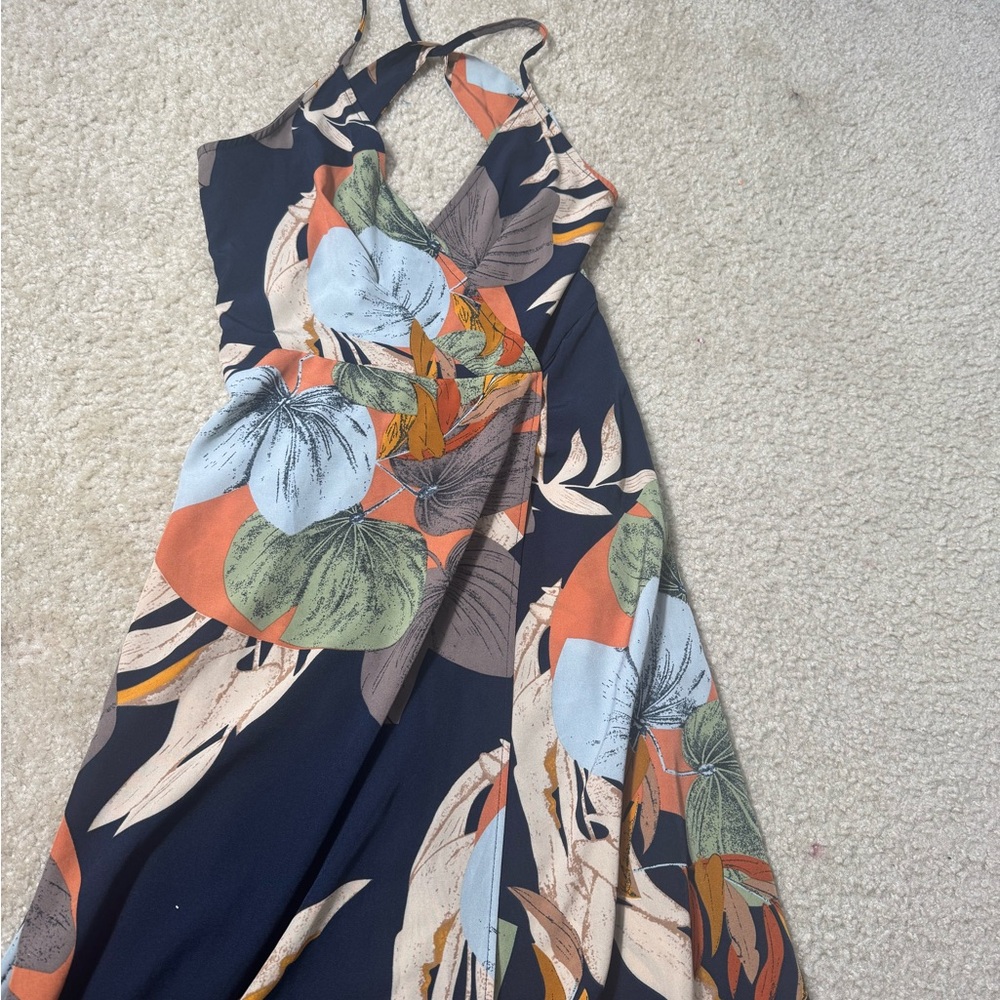Floral Halter Maxi Dress - Multicolor